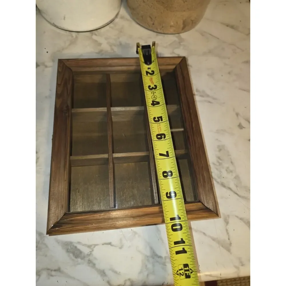 Vtg 1970's Wood Wall Display Case Shadowbox W/ Glass Front Miniatures Heritage